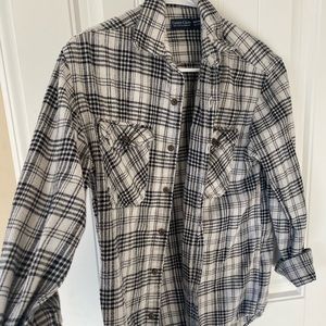 Faded Glory Black And White Flannel